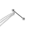 Nipple Bar Ring Barbell Chain Drop Stainless Steel Shield Body Piercing Jewelry for Men & Women