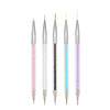 5pcs Nail Art Painting Brush 7/9/11/15/20mm Crystal Acrylic Nail Art Painting Drawing Line Brush Nylon Hair Pen Nail Liner Manicure Tool