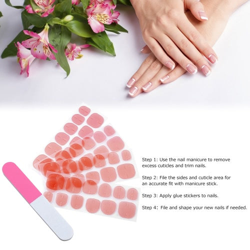 2 Sheets 48pcs Double-sided Nail Glue Sticker Jelly Transparent Flexible Fake Nail Tips Adhesive Nail Glue with Nail Manicure Tool