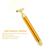 High Frequency Vibration 24K Gold Plated Energy Beauty Bar Massager Anti-aging Face Eye Wrinkle Eraser Firming Roller Stick