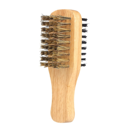 Men's Beard Brush Double-sided Facial Hair Brush Shaving Comb Male Mustache Brush Solid Wood Handle Optional Size