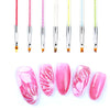 1pcs Dual-ended UV Gel French Nail Brushes For Moon Smile Building Painting Drawing Flowers Gradient Dotting Nail Pen Square Lace Pen