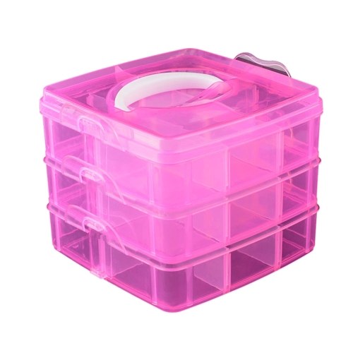 3 Layers Plastic Empty Storage Box Nail Art Rhinestone Tools Jewelry Beads Organizer Container Detachable Makeup Box