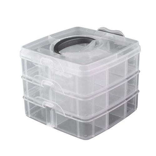 3 Layers Plastic Empty Storage Box Nail Art Rhinestone Tools Jewelry Beads Organizer Container Detachable Makeup Box