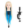 27" Mannequin Head Blue+Gold Hairdressing Training Head Hair Braiding Styling Practice Dummy Head Model With Clamp