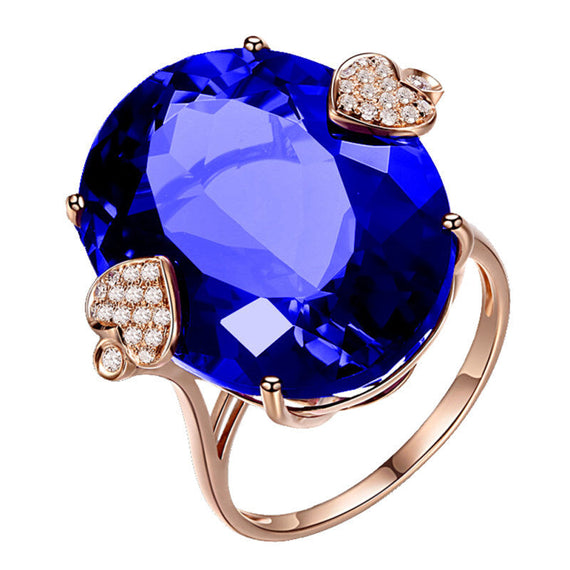 Wedding Premium Heart Ring Jewelry - Blue