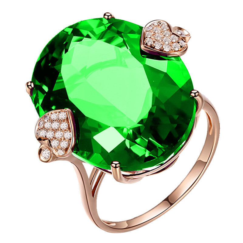 Wedding Premium Heart Ring Jewelry - Green
