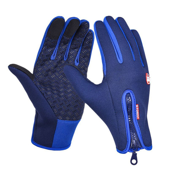 Windproof Premium Cycling Touch Gloves - Blue