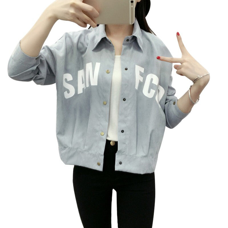 Fashionable Women Jacket Long Sleeve - Sky Blue