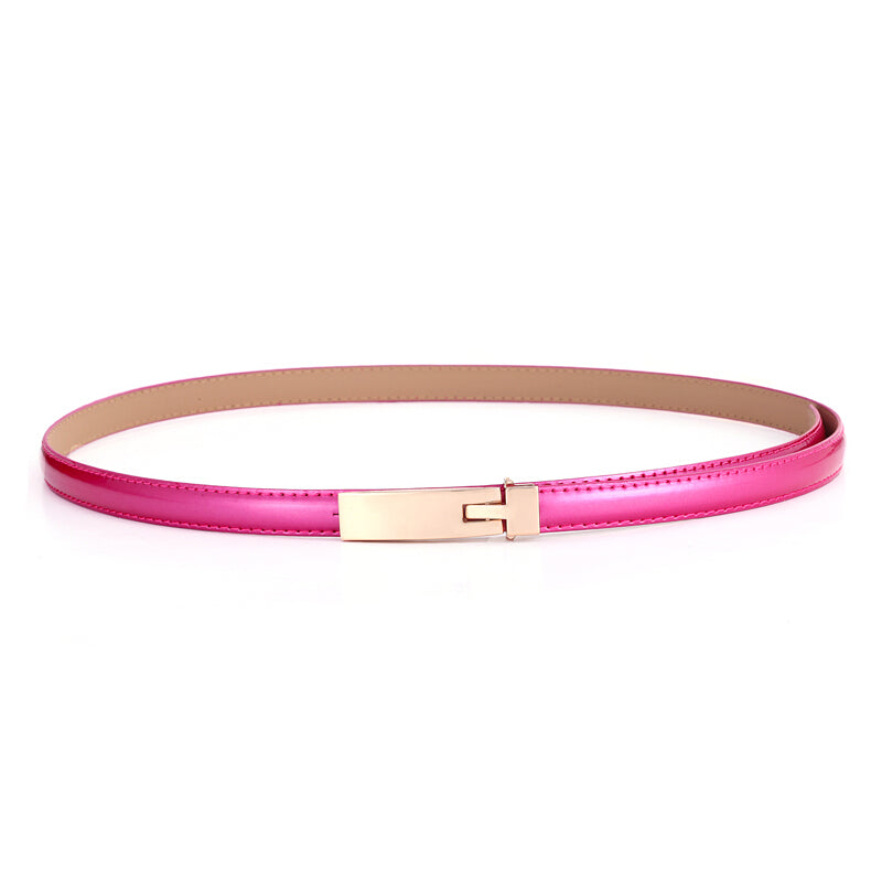 Women Classic Minimalist Leather Belt - Pink