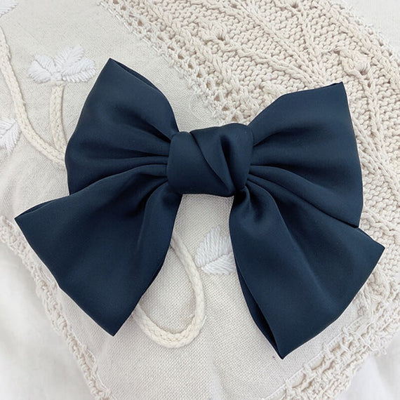 Women Hairgrips Bow Knot Accessories - Navy Blue