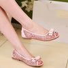 Women Shoes Sequin Fabric Flat Slip-On - Pink