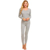 Women Thermal Underwear Top & Bottom - Gray