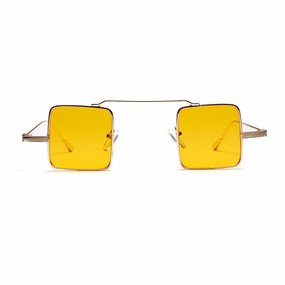 Women's Fashion Metal Frame Sunglasses - Yellow