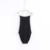 Women's Sexy Backless Camisole Bodysuit - Black