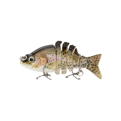 Lixada 85mm 11g 3.3" 6-segement Multi Jointed Fishing Life-like Hard Lure Minnow Swimbait Bait 2 Treble VMC Hooks