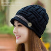 Knitted Braided Beanie Hats Cabled Checker Pattern Hat