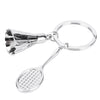 Novel Handmade Souvenir Simulation Badminton Ping Pong Tennis Racket Shape Widgets  Creative Sports Mini Keys Chain Cars Bikes Backpack Ornaments Gifts for Sports Lovers