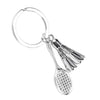 Novel Handmade Souvenir Simulation Badminton Ping Pong Tennis Racket Shape Widgets  Creative Sports Mini Keys Chain Cars Bikes Backpack Ornaments Gifts for Sports Lovers