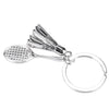 Novel Handmade Souvenir Simulation Badminton Ping Pong Tennis Racket Shape Widgets  Creative Sports Mini Keys Chain Cars Bikes Backpack Ornaments Gifts for Sports Lovers