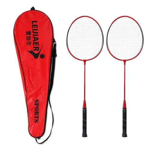 2 Player Badminton Racket Set Indoor Outdoor Sports Students Children Practice Badminton Racquet with Cover Bag