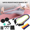 18Pcs Resistance Bands Set Workout Fintess Exercise Rehab Bands Loop Bands Tube Bands Door Anchor Ankle Straps Cushioned Handles Gliding Discs Spiky Massage Ball with Carry Bags for Home Gym Travel