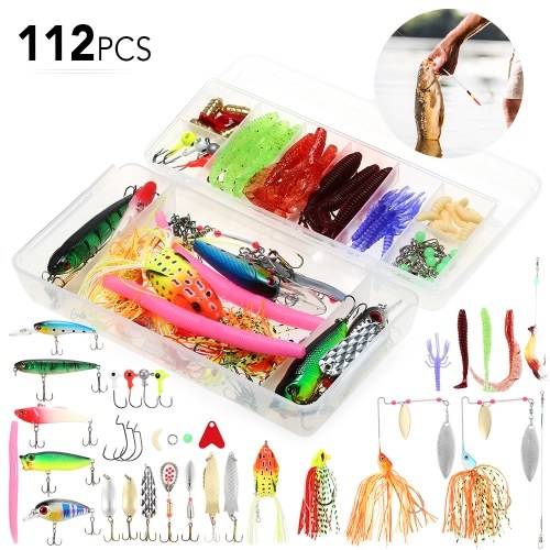 112pcs Fishing Lure Set Fishing Lure Bait Gear Kit