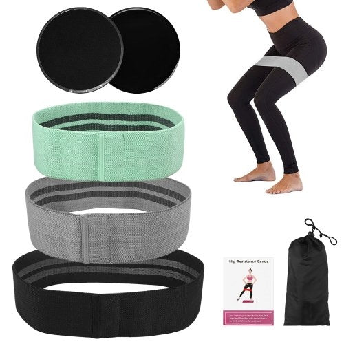 3 PCS Exercise Resistance Loop Bands with Storage Bag Elastic Booty Band Set for Yoga Home Gym Training