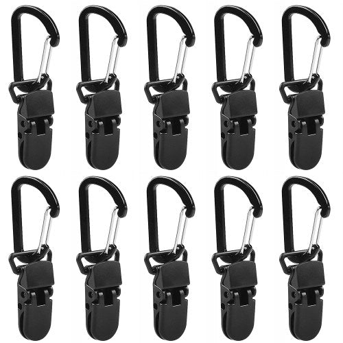 Tarp Awning Clamp Clips Tent Snaps Hangers Camping Tent Tighten Lock Grip Clamp with Carabiner for Outdoor Camping Farming Garden