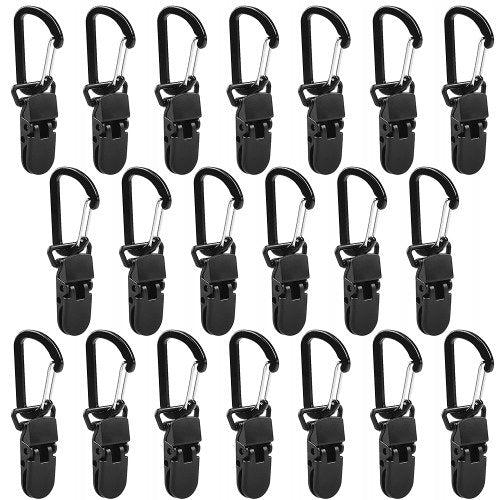 Tarp Awning Clamp Clips Tent Snaps Hangers Camping Tent Tighten Lock Grip Clamp with Carabiner for Outdoor Camping Farming Garden