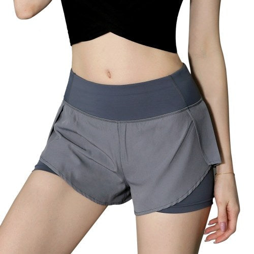 Women  2 in 1 Running Shorts High Waist Yoga Shorts