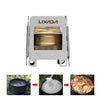 Lixada Portable Stainless Steel Lightweight Folding Wood Stove Pocket Stove Outdoor Camping Cooking Picnic Backpacking Stove with Backup Alcohol Burner