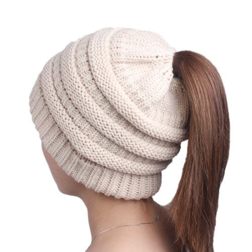 Woolen Warm Hat Fashion Knitting Winter Beanie Cap Chunky Cozy Pure Color Hats for Women Soft  Baggy Headgear