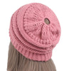 Woolen Warm Hat Fashion Knitting Winter Beanie Cap Chunky Cozy Pure Color Hats for Women Soft  Baggy Headgear