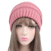 Woolen Warm Hat Fashion Knitting Winter Beanie Cap Chunky Cozy Pure Color Hats for Women Soft  Baggy Headgear