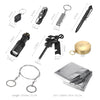 12-IN-1 Outdoor Emergency Survival Tool Set Pocket Cutter Whistle Compass Flashlight Wire Saw Emergency Blanket Pen Flint Fire Starter Camping Hiking Fishing Exploration Emergency Tool Kit