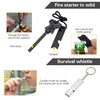 12-IN-1 Outdoor Emergency Survival Tool Set Pocket Cutter Whistle Compass Flashlight Wire Saw Emergency Blanket Pen Flint Fire Starter Camping Hiking Fishing Exploration Emergency Tool Kit