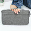 Travel Wallet Family Passport Credit Card Organizer Zipper Case Passports Holder Tickets Boarding Passes Cash Bag for Men & Women Grey