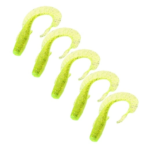 5PCS 8cm 12g Fishing Soft Lures Fishing Lures Bass Worm Bait Grubs Lures for Saltwater Freshwater