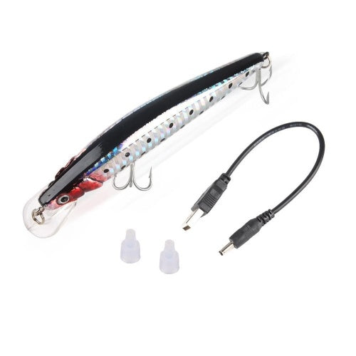 Fishing Lures Bait Electric Life-like Vibrate Fishing Lures USB Rechargeable Flashing LED Light