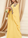 Yellow Bat Sleeve Loose Kaftan