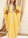 Yellow Bat Sleeve Loose Kaftan