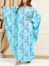 Water Ripple Pattern Bat Sleeve Loose Kaftan