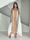 Geometric Print Mesh Belt Kaftan