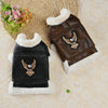 New dog clothes flying eagle leather clothing plus velvet warm pet clothing atmosphere Teddy Bichon Meow puppies clothes