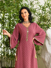 Golden Polka Dots V Neck Long Sleeve Elegant Gown