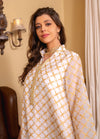 Golden Embroidery Stand Neck Long Sleeve Muslim Abaya