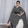 Folk Print Slit Long Sleeve V Neck Kaftan Dress