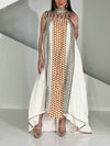 Geometric Print Mesh Belt Kaftan