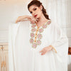 Floral Embroidery Rhinestone Design Bat Sleeve Lady Gown